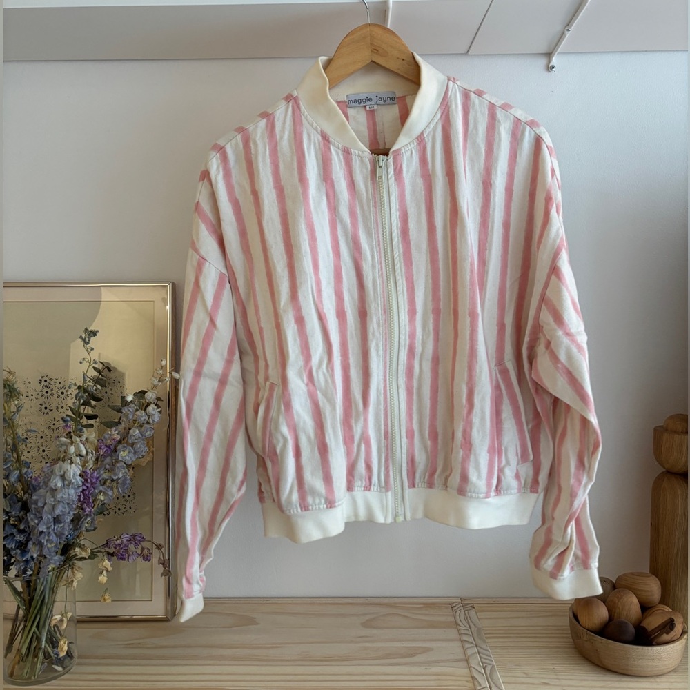 Maggie Jayne Pink and White Striped Jacket